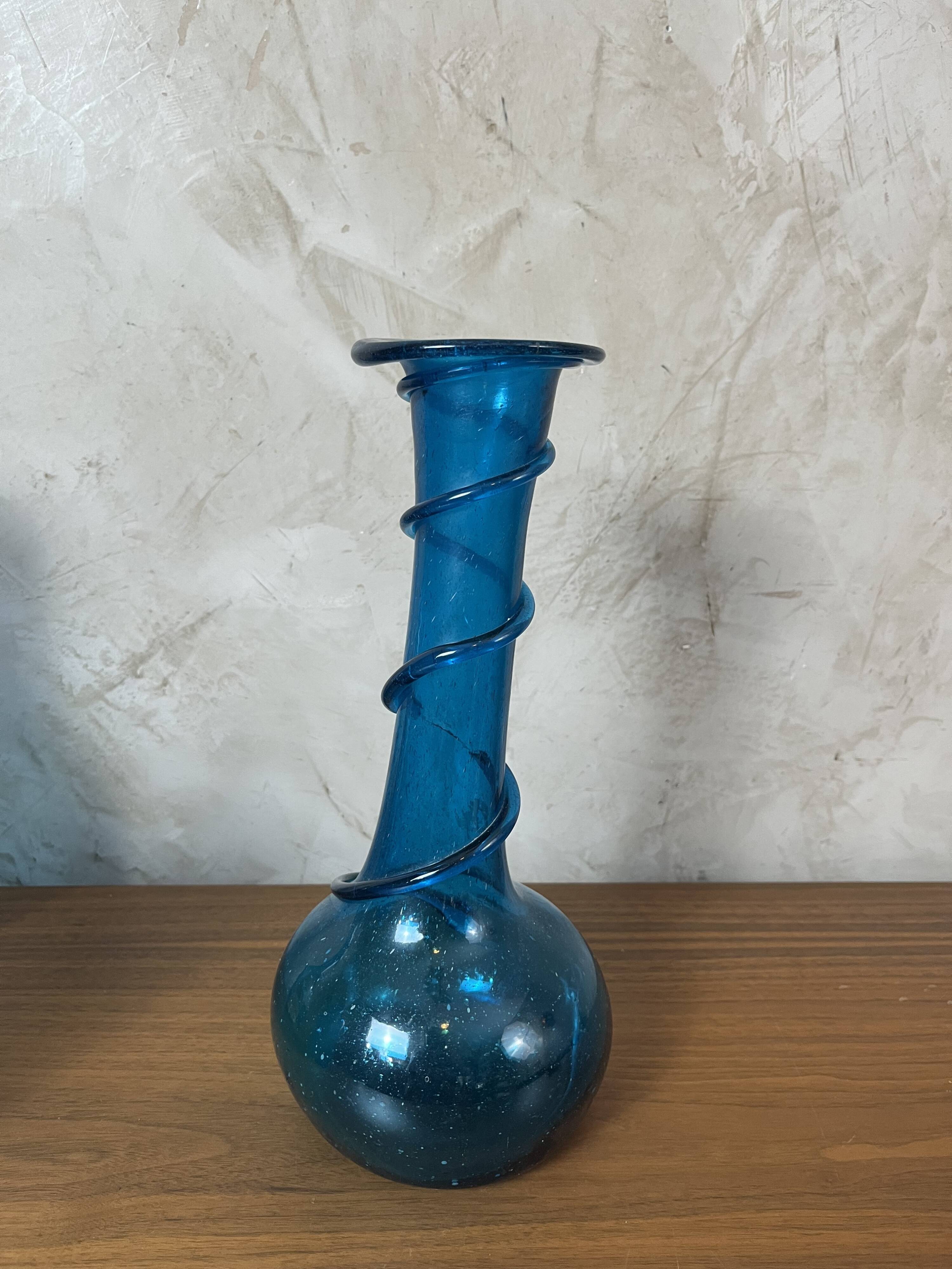 Blue spiral vase