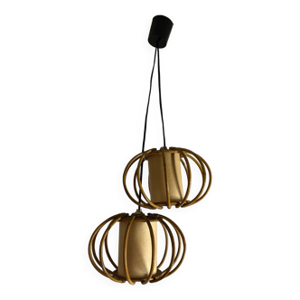 Rattan bamboo chandelier from the 60s