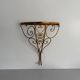 Mid-century floating wall console in wrought iron, 1950, Italy