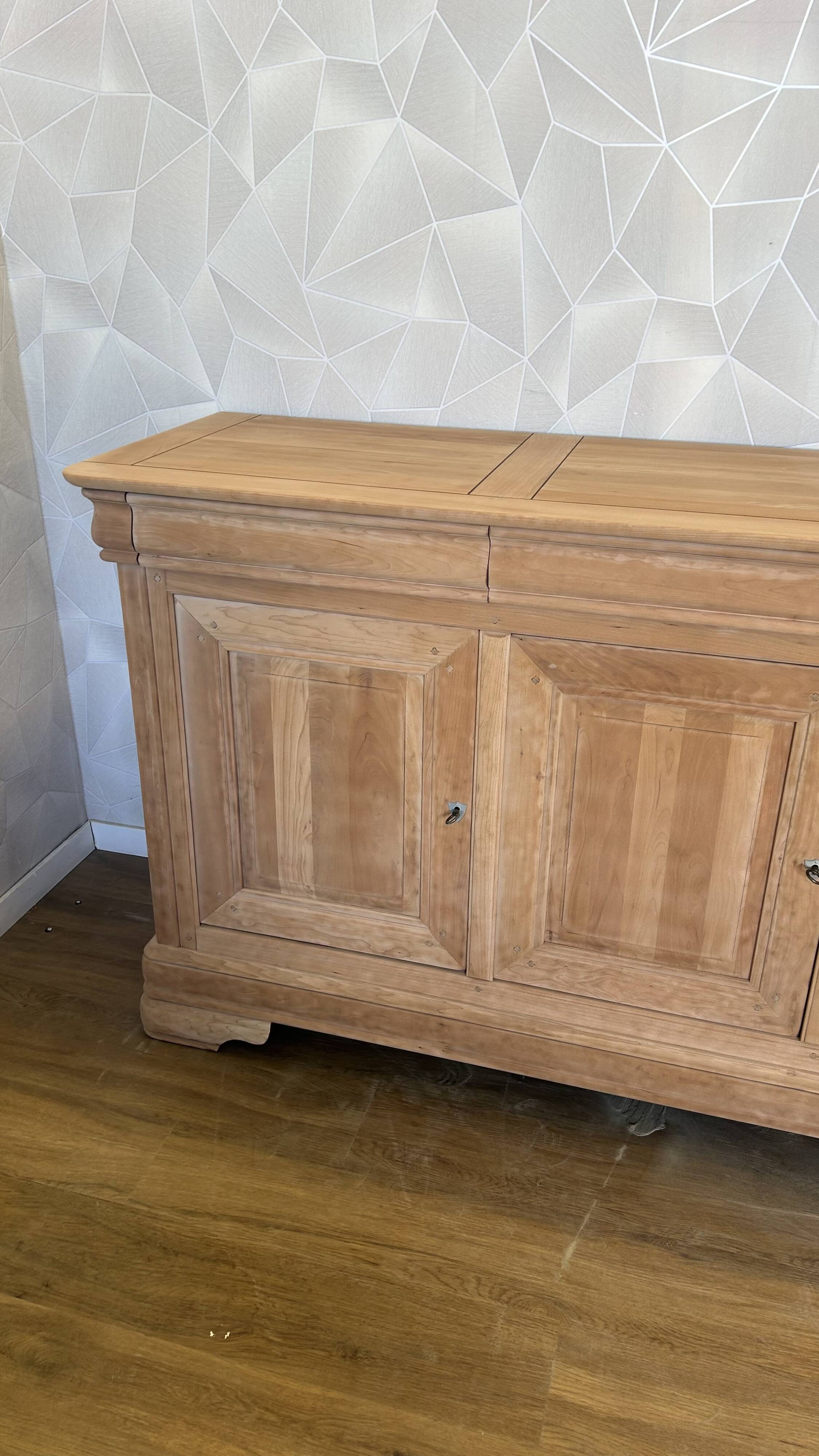 Large Louis Philippe buffet with 4 airbrushed doors