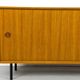 Vintage teak sideboard with sliding doors 1970s