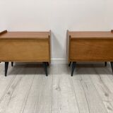 Pair of 1960s bedside tables compass feet