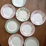 Set of 8 mismatched ironstone plates