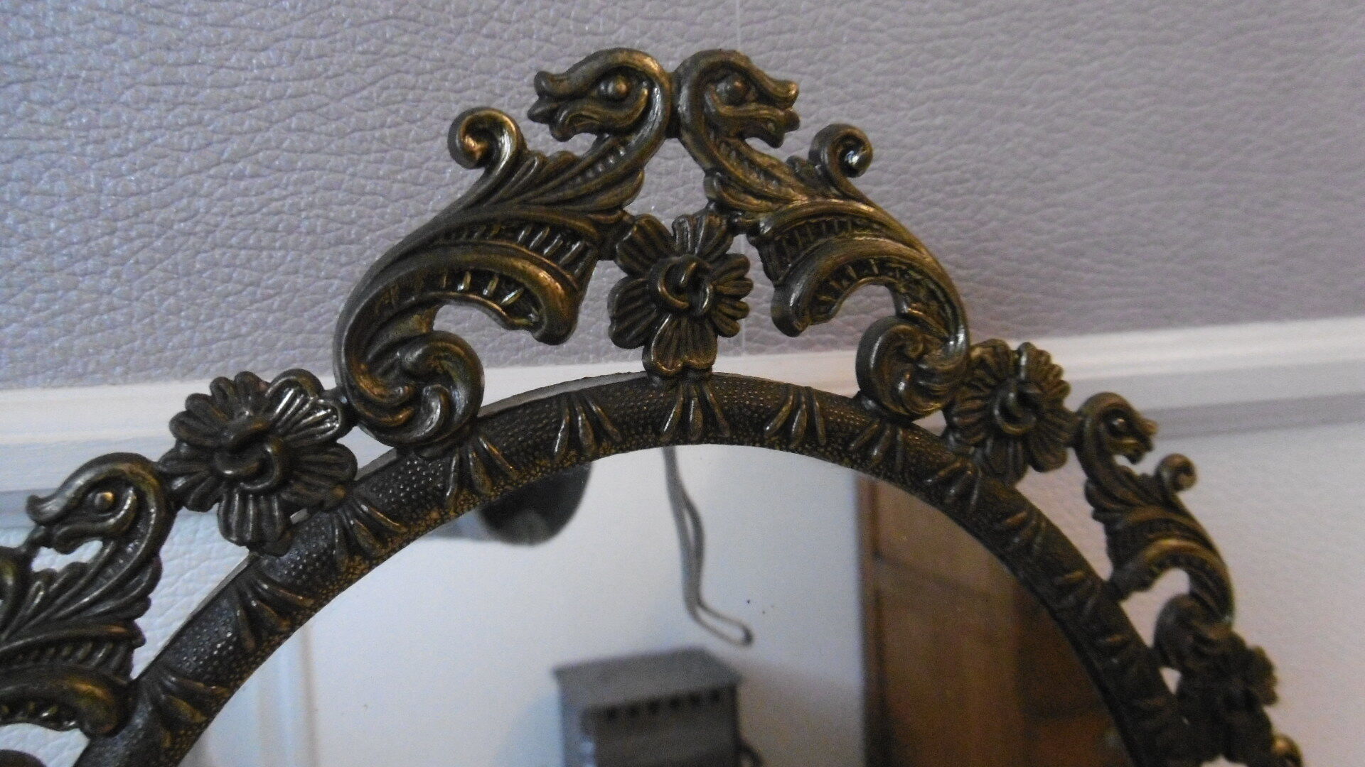 Brass table mirror