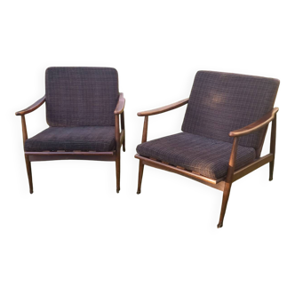Paire de fauteuils style scandinave