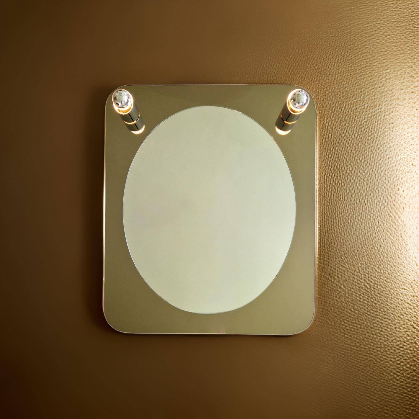 Design wall mirror with lamps, Italy 1970s