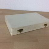 Ercuis silver metal, birth or baptism cutlery box