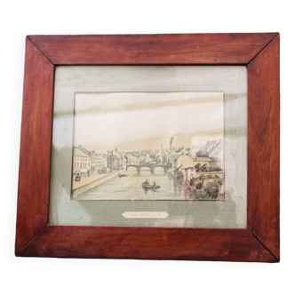 Framed drawing, 19th century, La Sambre
