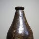 Bouteille en grès pyrité émaillé vintage artisanale signée Jean Lamy