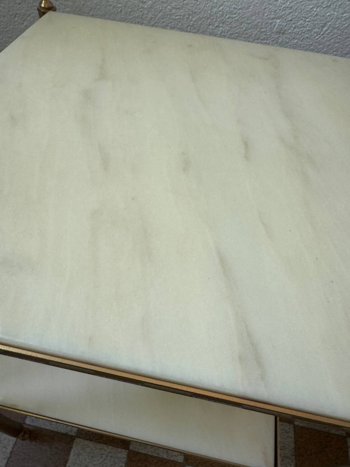 60s brass marble side table