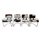 Set of 4 vintage Cucroma armchairs – Guido Faleschini – leather