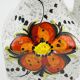 Vintage Italian vase in the shape of a carafe with floral decoration from the 1970s.