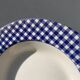 12 Quadrifoglio blue checkered soup plates
