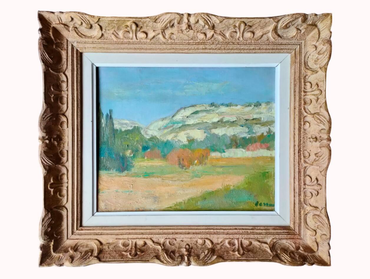 Painting besson (françois, 1904-1987) – hst (oil on canvas) – “les baux, 1969”