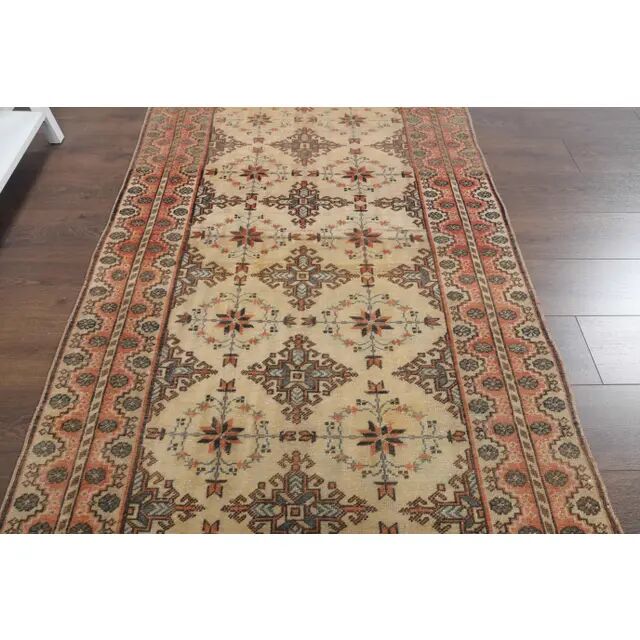 Vintage Turkish hand-knotted runner 118x330