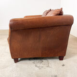 Vintage sheep leather two seater sofa Hoofddorp