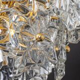 Chandelier in gilded brass and crystal glass, Germany, 1970s
