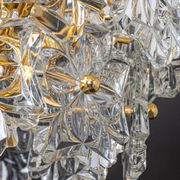 Chandelier in gilded brass and crystal glass, Germany, 1970s