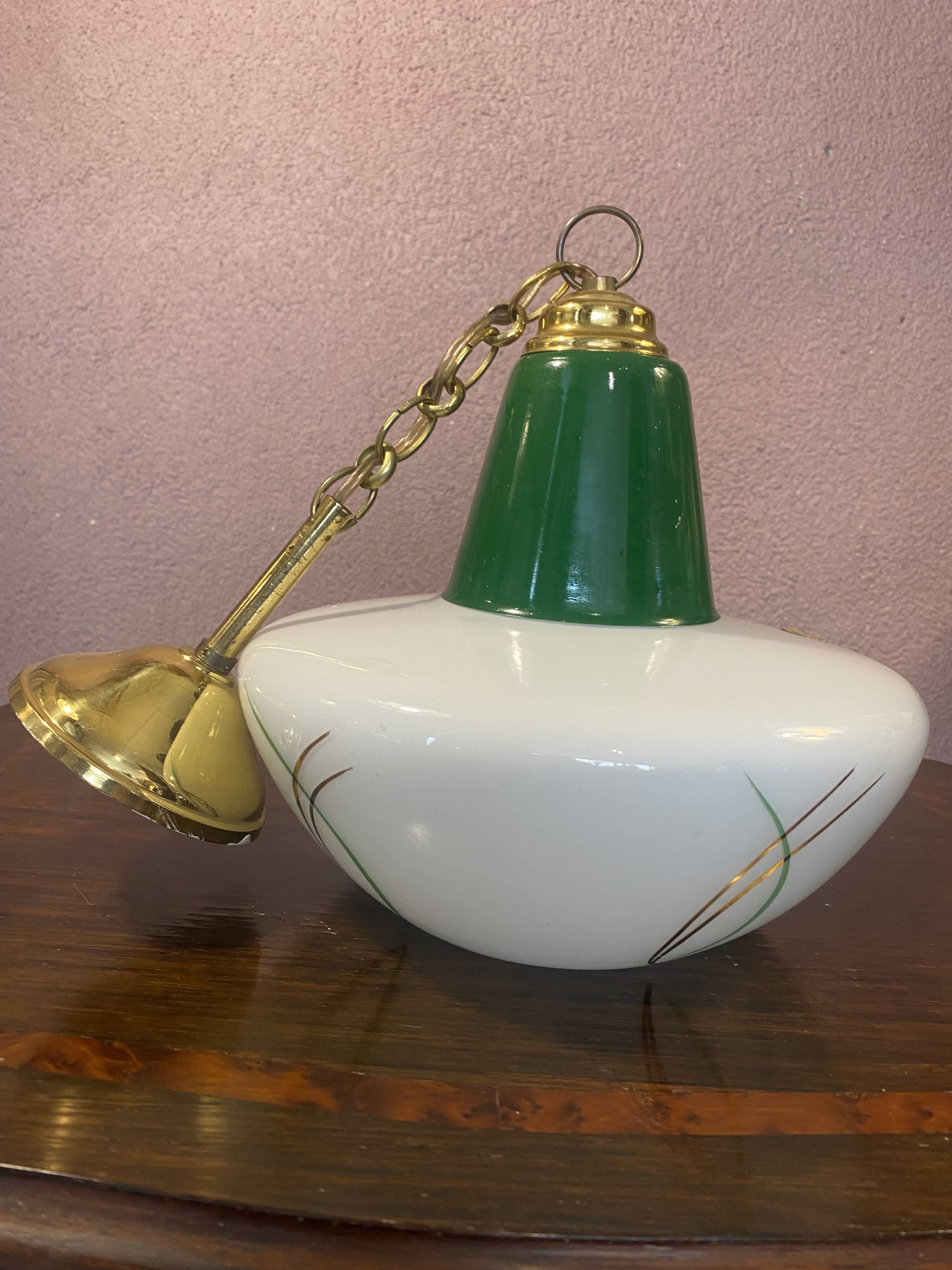 60s glass pendant light