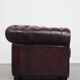 Grand fauteuil club Chesterfield en cuir de vachette rouge foncé