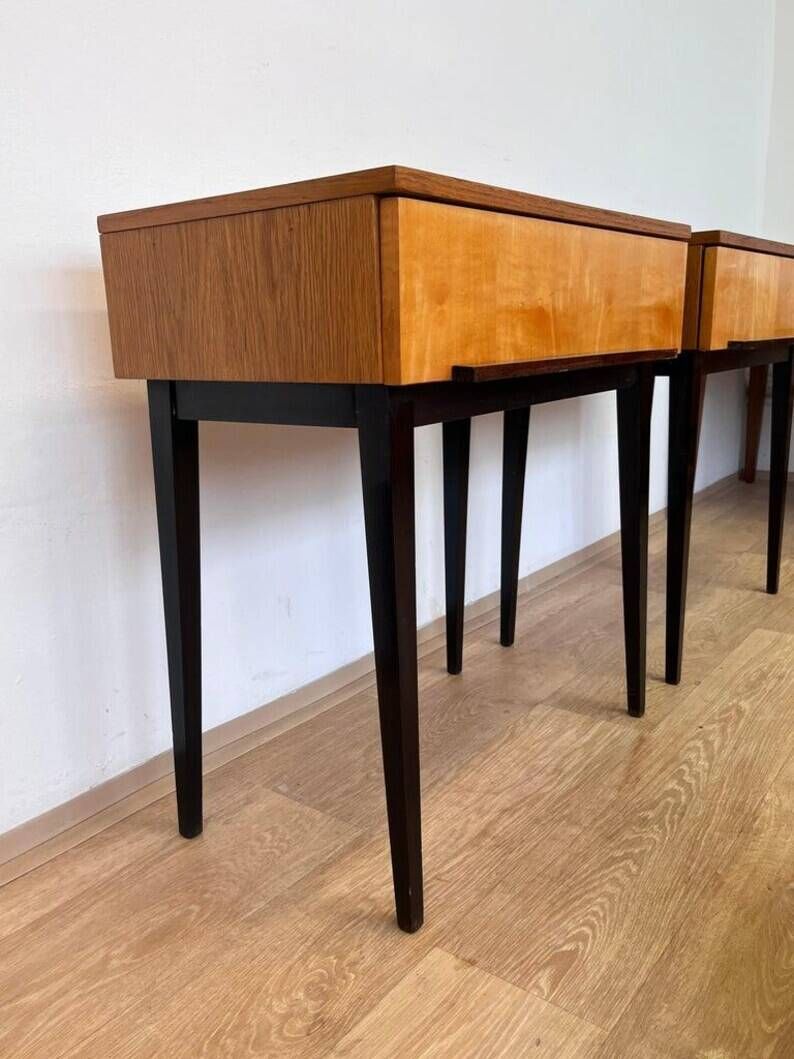 Pair of design wooden tables by UP Zavody - Czechoslovakia - 1940s