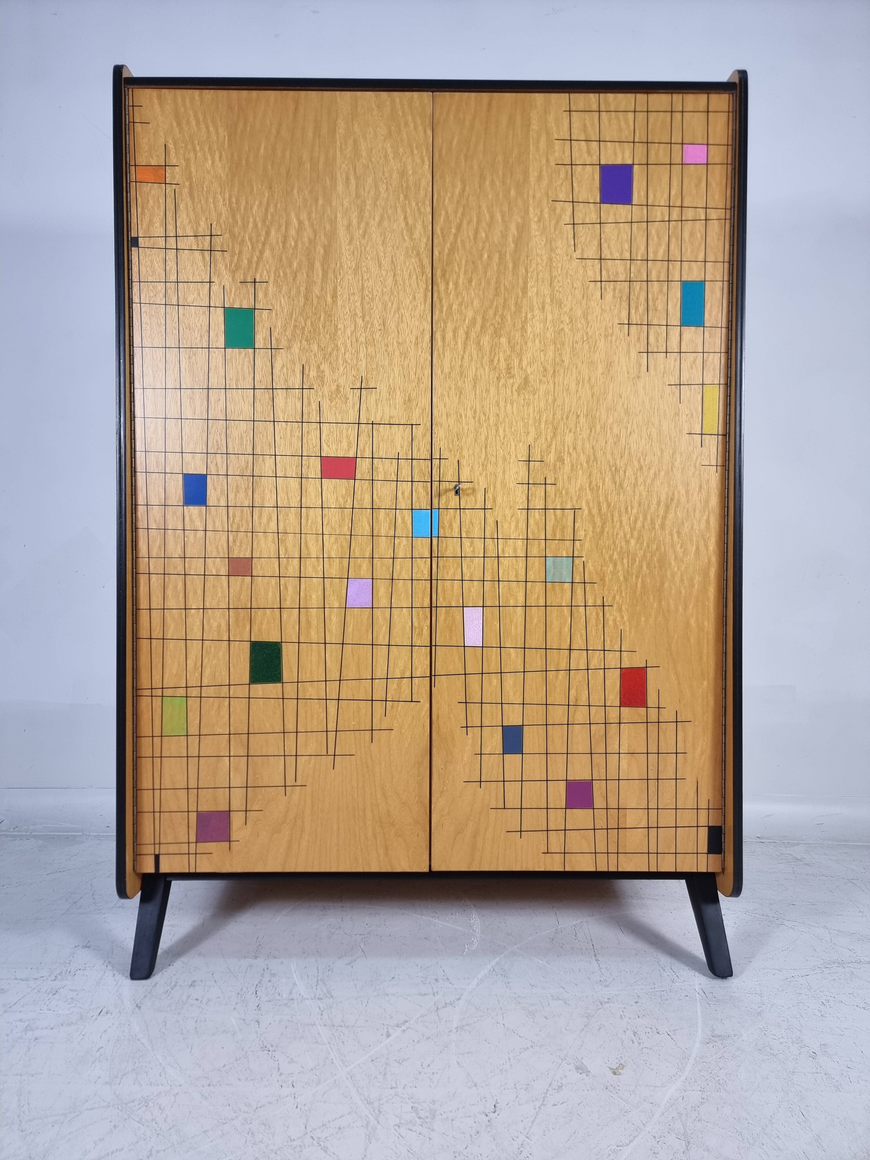 Vintage Wood Wardrobe, 1960s