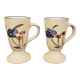 Two vintage ceramic mazagrans - vintage floral pattern