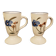 Two vintage ceramic mazagrans - vintage floral pattern