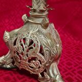 Pair of 18th century chiseled bronze lamps