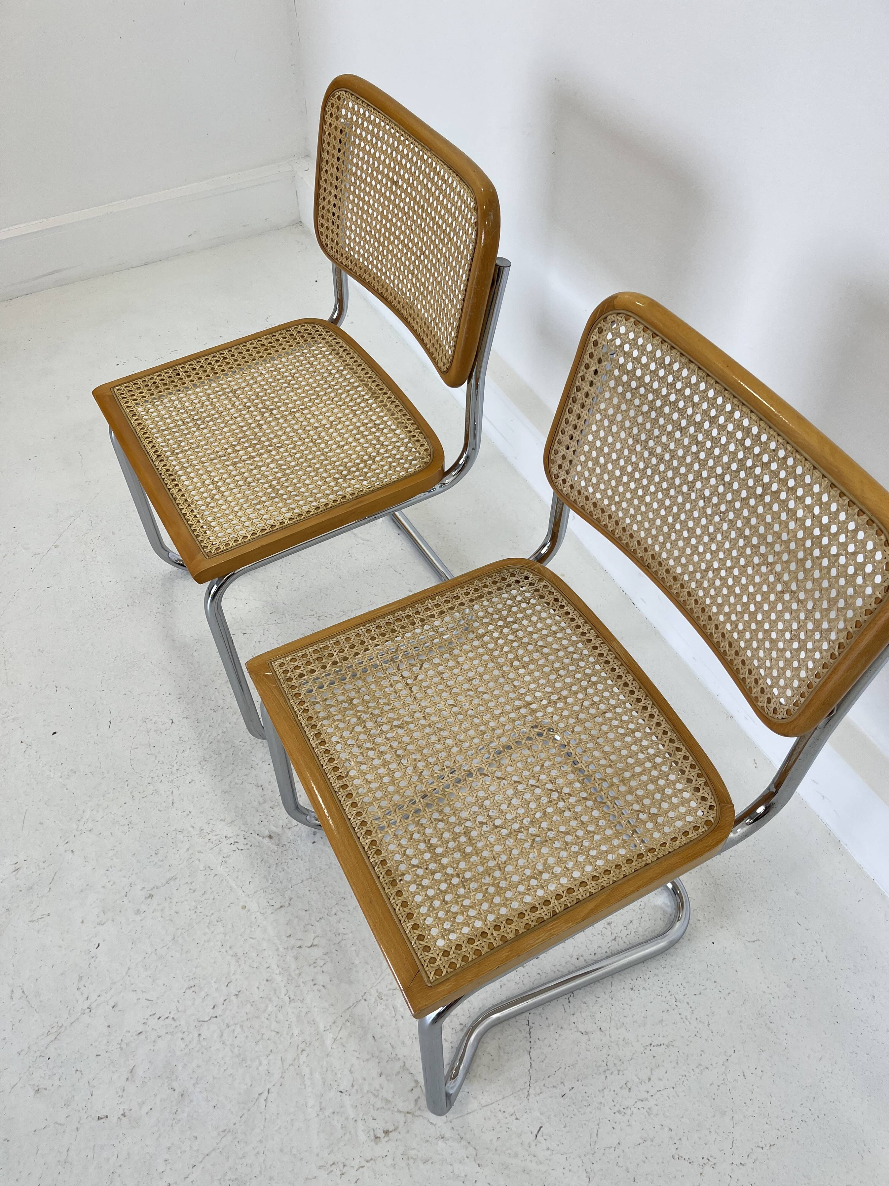 Pair chairs design Marcel Breuer, Italy, 1980
