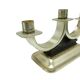 Three-armed candlestick, Art Deco, silver-plated brass, Quist, Germany, 1950s