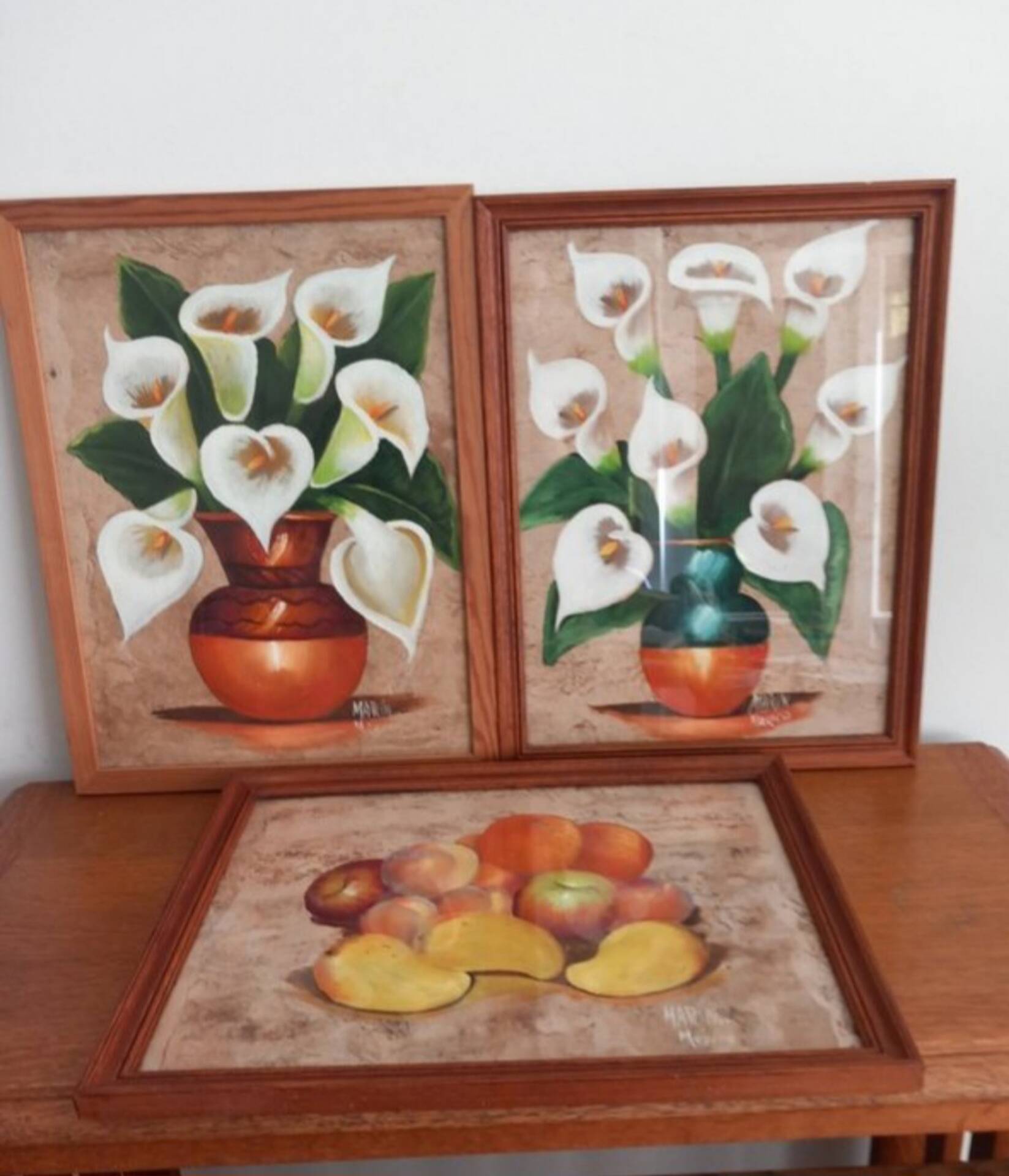 Triptyque nature morte sur papier Amate Marin Mexico