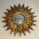 Sun mirror in golden resin 50cm