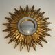 Sun mirror in golden resin 50cm