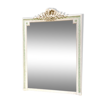 Old wooden overmantel mirror 155x113cm