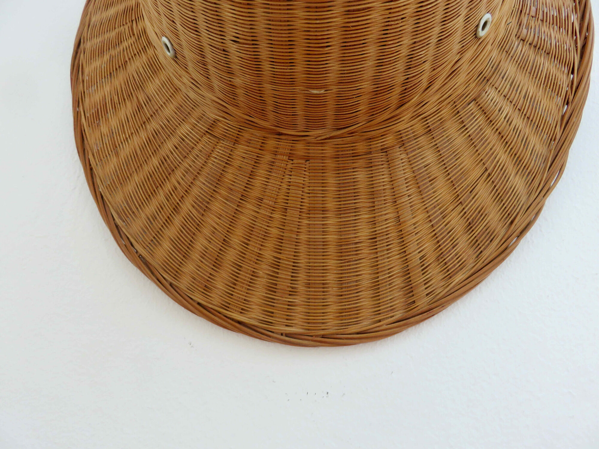 Hat, colonial rattan helmet, wicker 70s