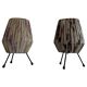 Pair of table lamps with plastic shades and tripod base, 1960s, Italy