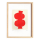 Red abstract painting signed Eawy