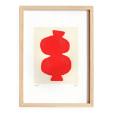 Peinture abstraite rouge signée Eawy