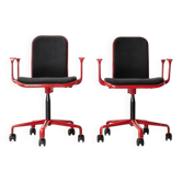 Paire de chaises de bureau Supporto par Frederick Scott pour ICF Italie 1976