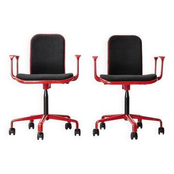 Paire de chaises de bureau Supporto par Frederick Scott pour ICF Italie 1976