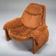 Proposals P60 leather lounge chair by Vittorio Introini for Saporiti, Italy, 1960s