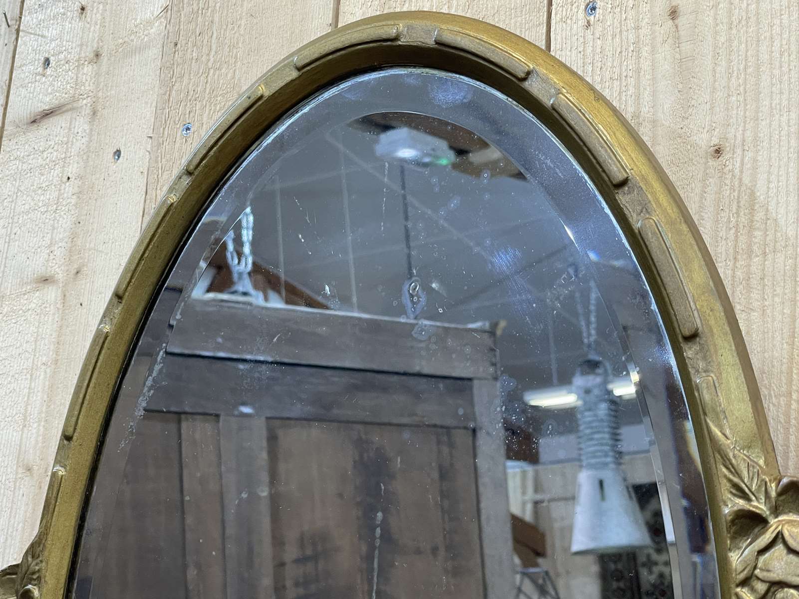Oval Art Deco mirror from the 1930s - 73x60cm