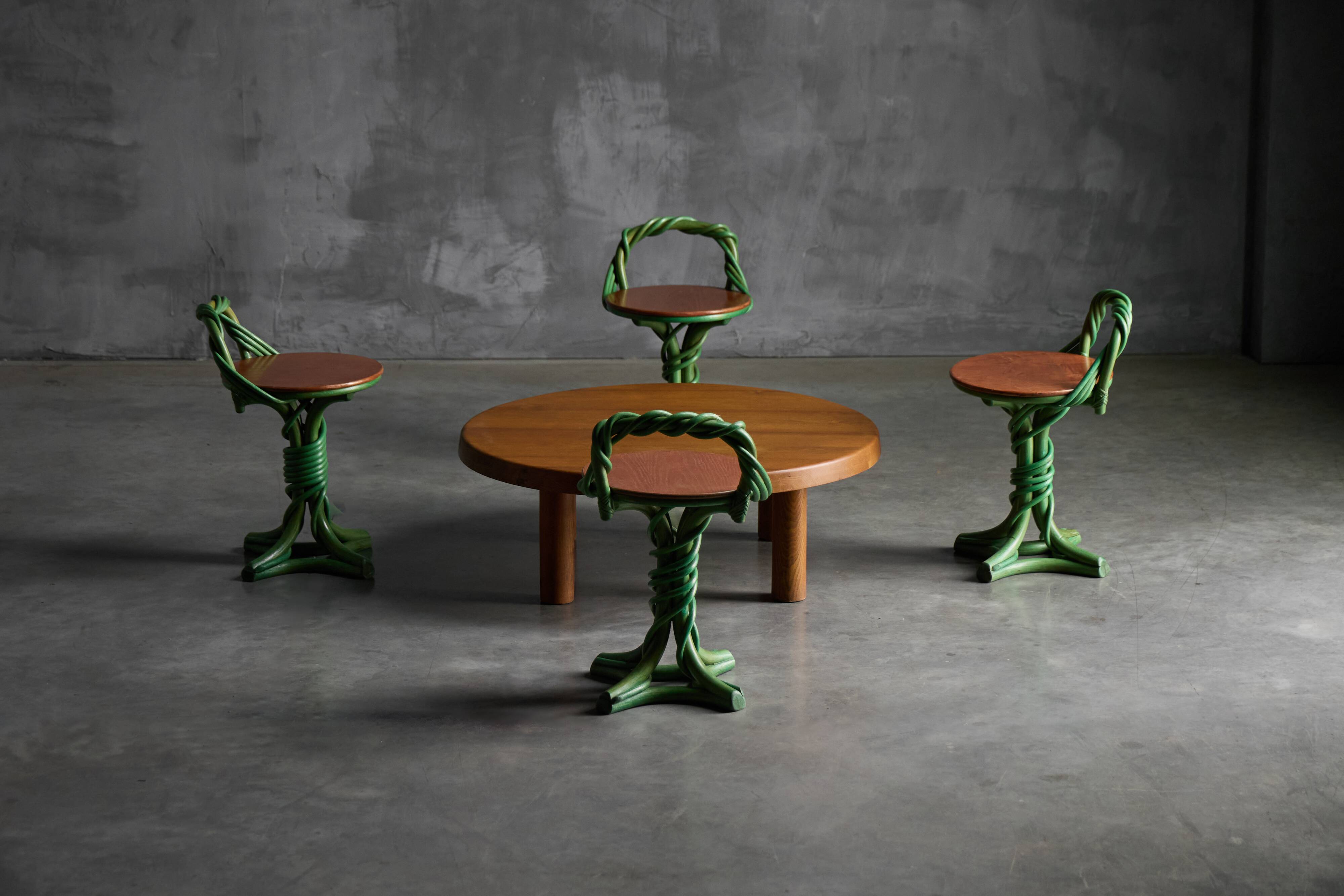 Whimsical Vine Twist Stools, France, Late 20th Century