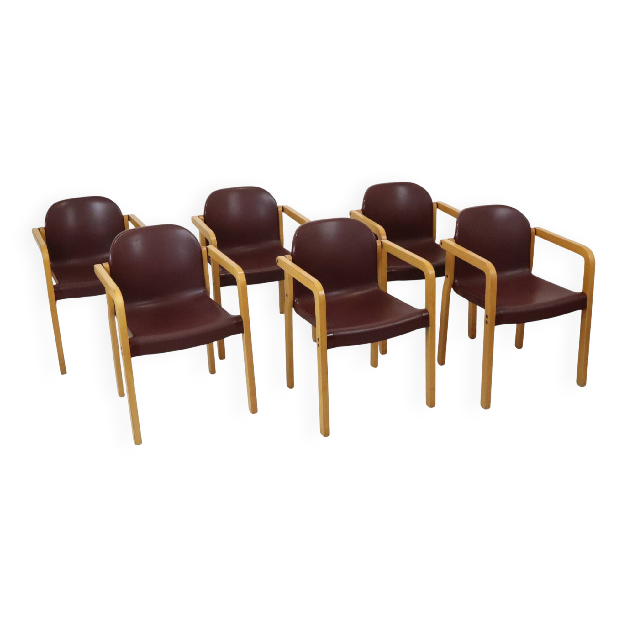 Set of 6 Vintage Design Chairs Dolmas Kembo JB Meijer 1980s