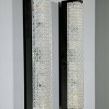 Pair of vintage XXL Bakelite diamond glass wall lights with 4 bulbs.