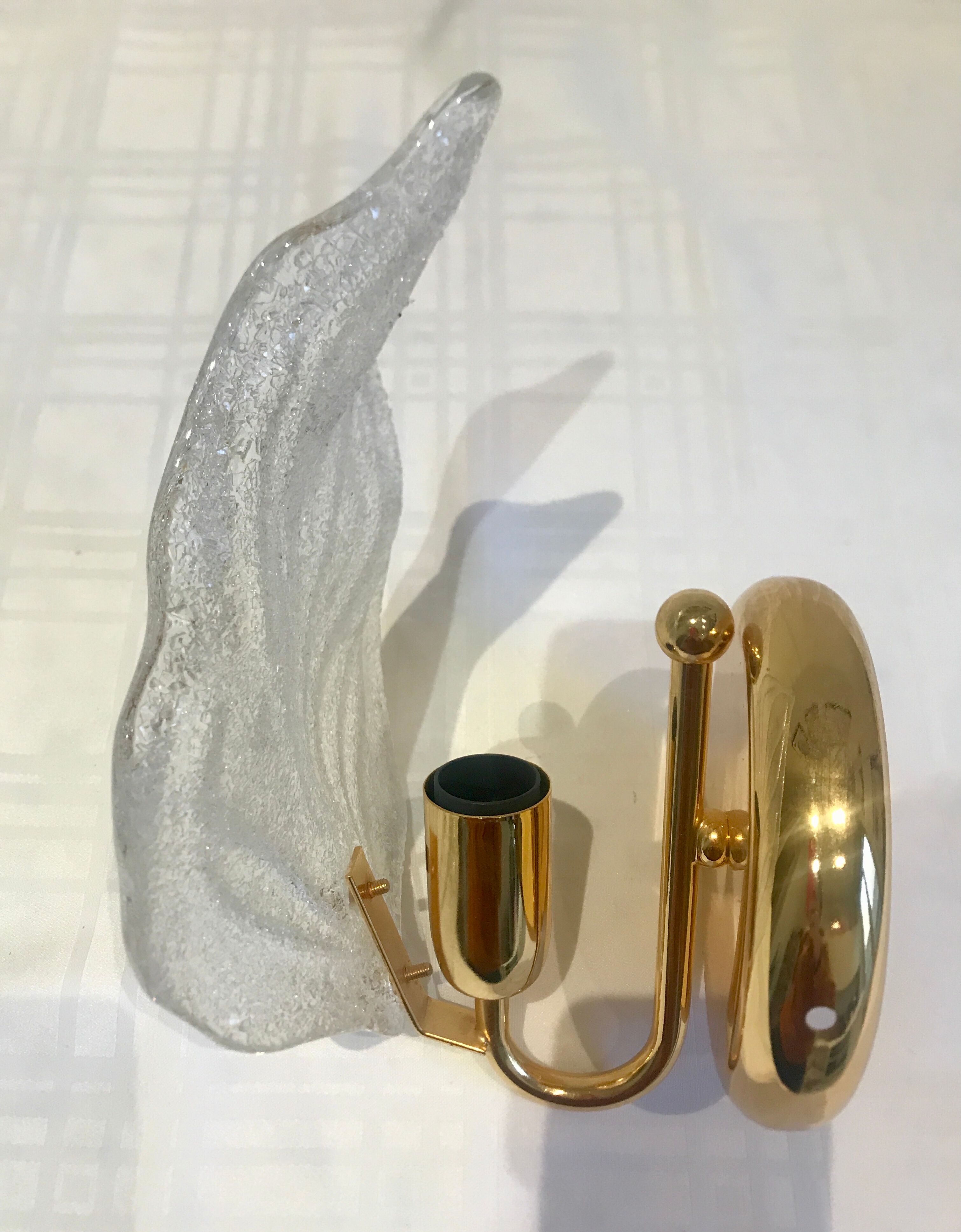 Pair of wall lamps Murano glass sheet