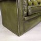 Paire de fauteuils Chesterfield cuir vert