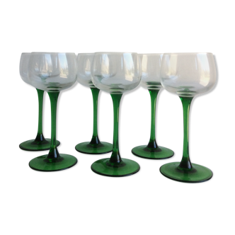 Alsatian type green wine glasses