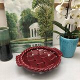 Woven ceramic basket signed France FPP Vallauris